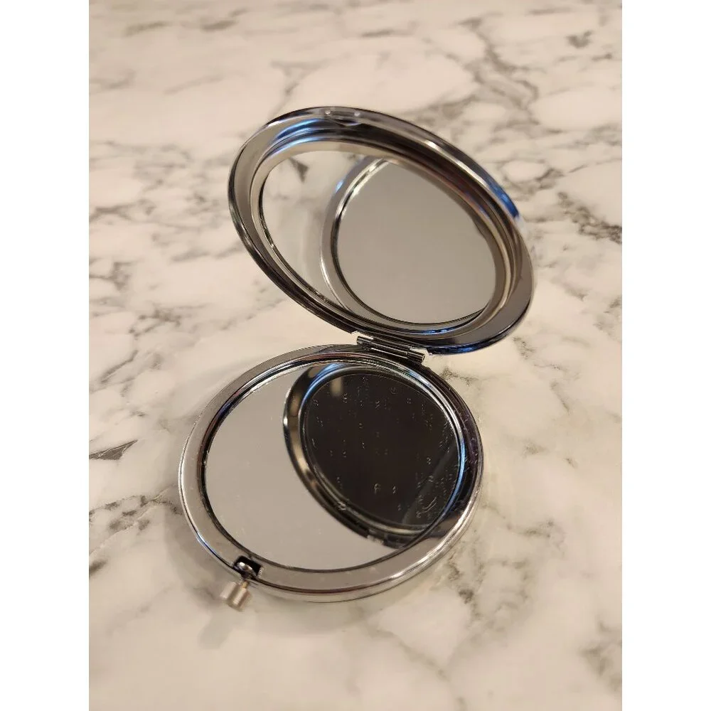Compact Makeup Mirror With Puerto P Nasco & Flower Embellishment